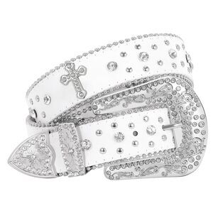 2798 Women Men Rhinestone Belt,fashion Western Cowgirl Cowboy Bling Studded
